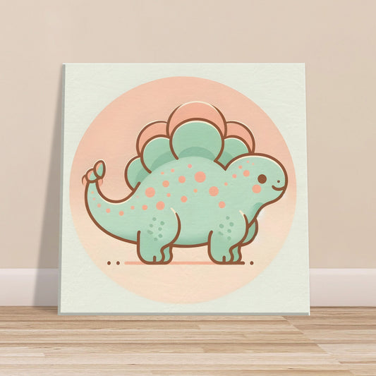 Cartoon-style Ankylosaurus with rounded armored body in mint green and peach colors.
