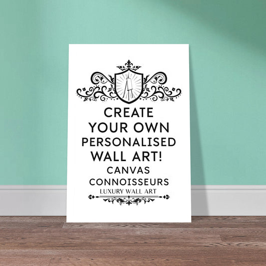 Customisable foam board portrait print with smooth matte finish, lightweight PVC panel, and optional black or white backing.