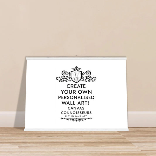 Black and white poster print framed in a sleek black wood frame with a smooth matte finish, designed for modern wall display.