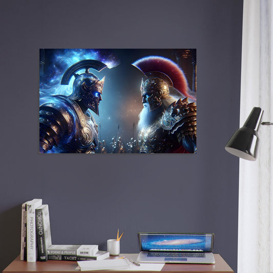 A Roman legionary and Persian Immortal face each other in detailed armor, symbolizing imperial rivalry on a dramatic battlefield.