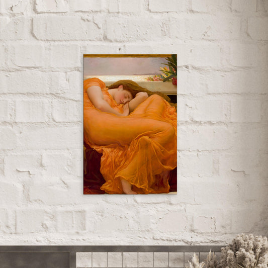 Canvas art depicting Flaming Jane, a dramatic classical portrait with vivid reds, fiery oranges, and deep black contrasts.