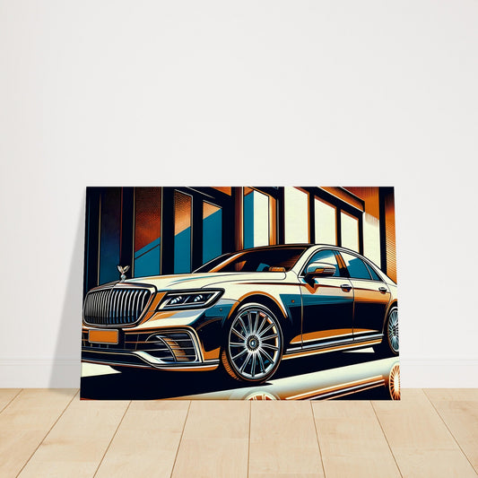 Premium luxury sedan with polished detailing and sleek lines, depicted in refined, soft lighting to emphasize elegance and class.