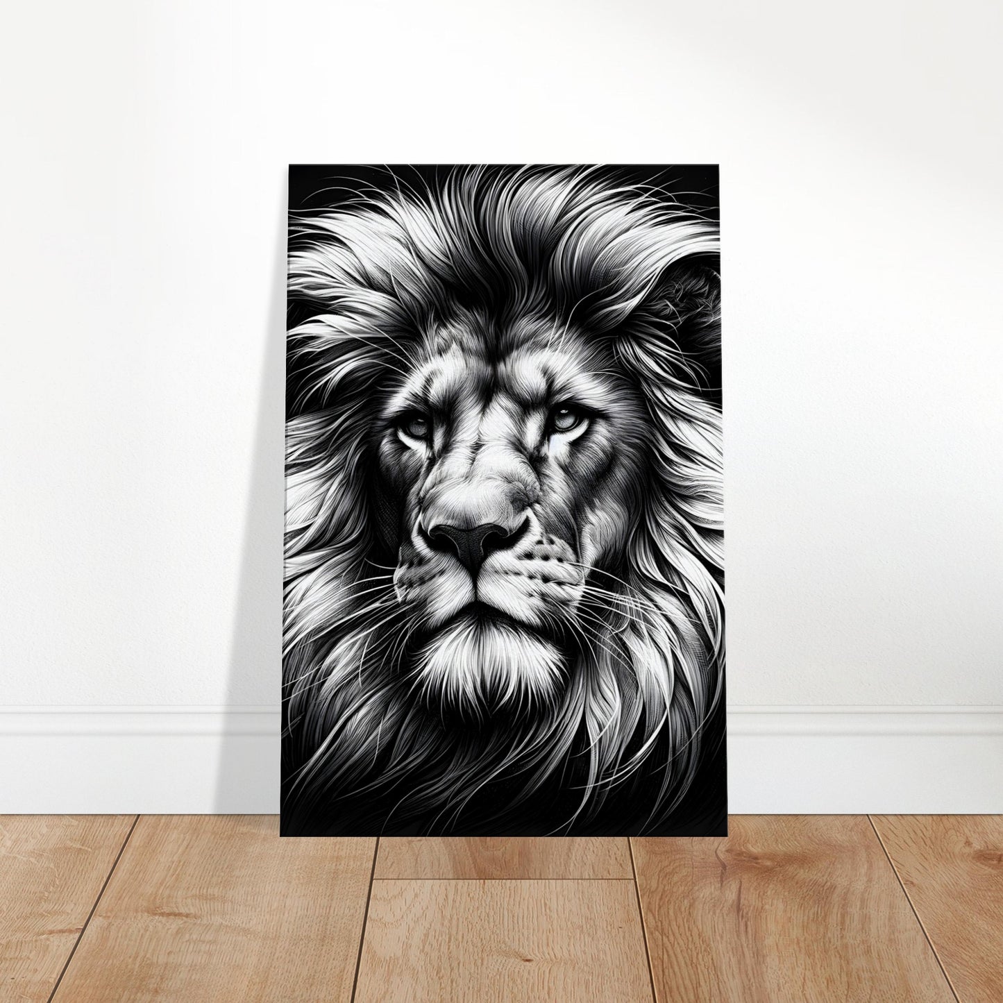 Pencil sketch of a proud lion with a detailed mane and confident gaze, evoking African savannah royalty.