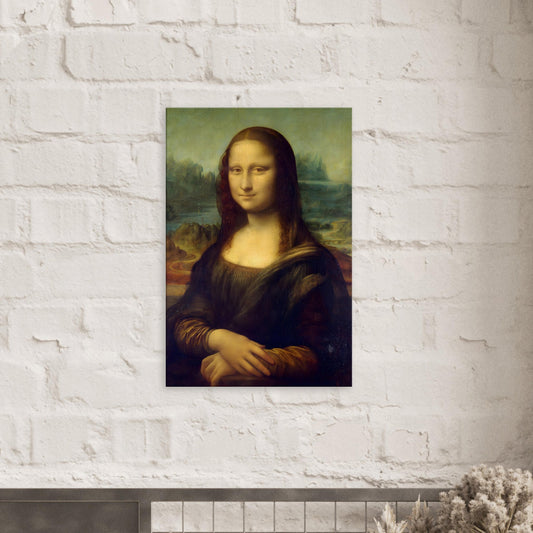 Canvas art reproduction of Leonardo da Vinci’s Mona Lisa, showcasing the iconic portrait with her mysterious smile and delicate sfumato shading in exquisite detail.