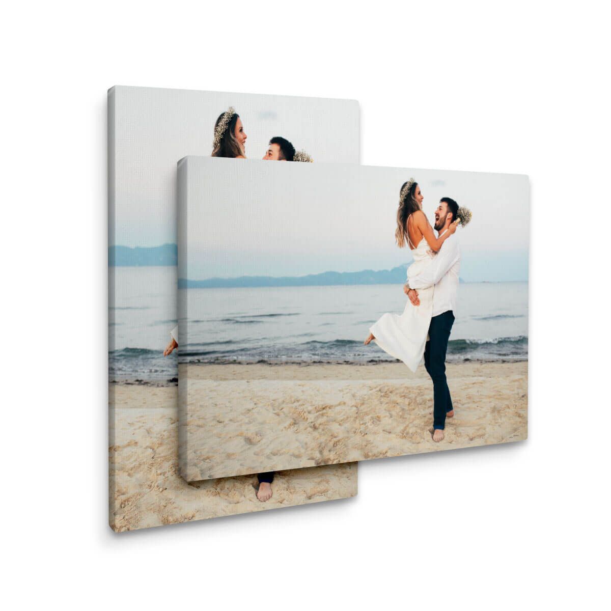 Custom wall art preview with canvas for personalised photo decor. Upload your image and design your own premium print.