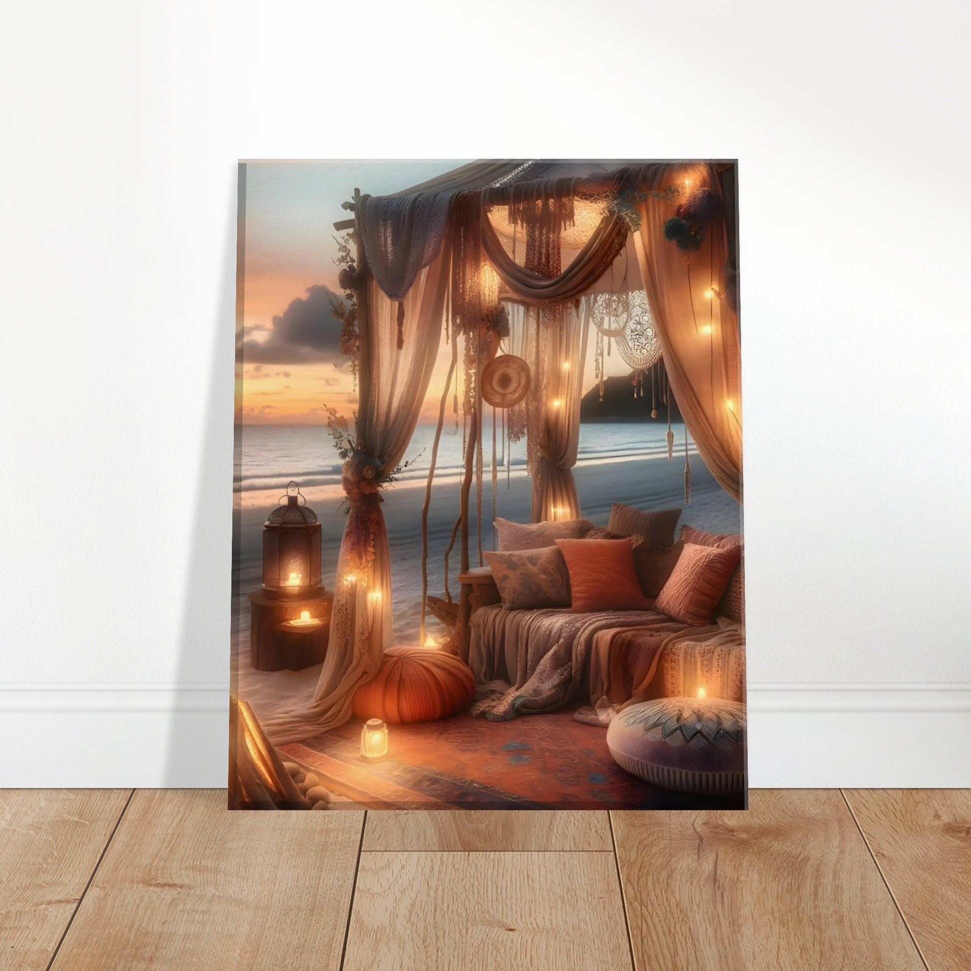 bohemian beach tent Bohemian Beach Tent - Bohemian Canvas Wall Art Print