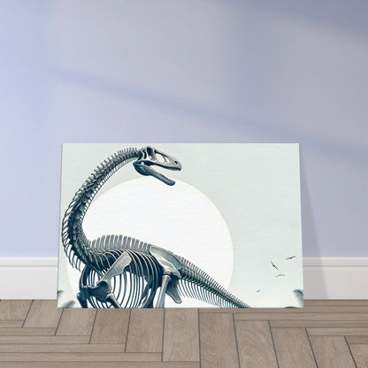 Illustration of a Brachiosaurus skeleton with long neck and elevated forelimbs, highlighting its adaptations for high browsing.