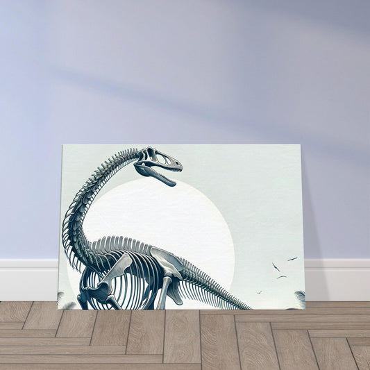 Illustration of a Brachiosaurus skeleton with long neck and elevated forelimbs, highlighting its adaptations for high browsing.