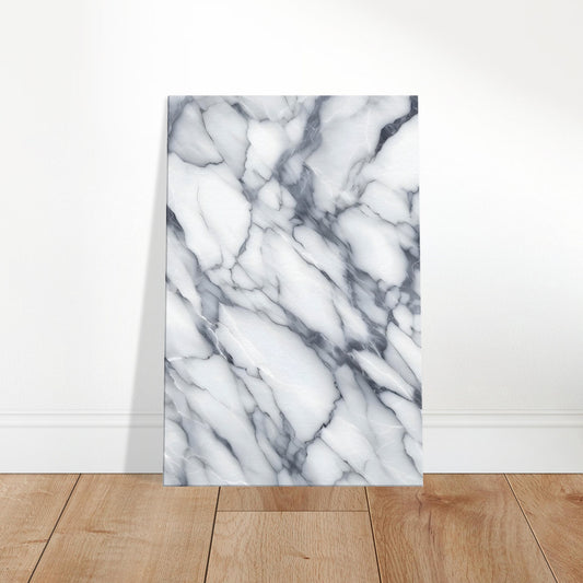 Carrara white marble wall art with subtle grey veining and a polished finish for a classic and elegant appearance.