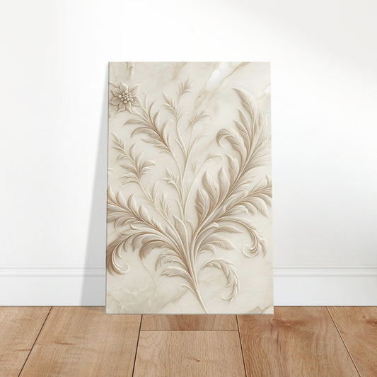 Light beige marble wall art with subtle off-white veining and a polished finish for a soft, elegant look.