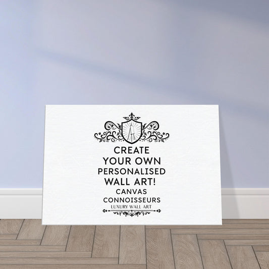 Custom canvas print with high-quality cotton-poly blend on FSC-certified wood frame, available in slim or thick profiles for personal photos.