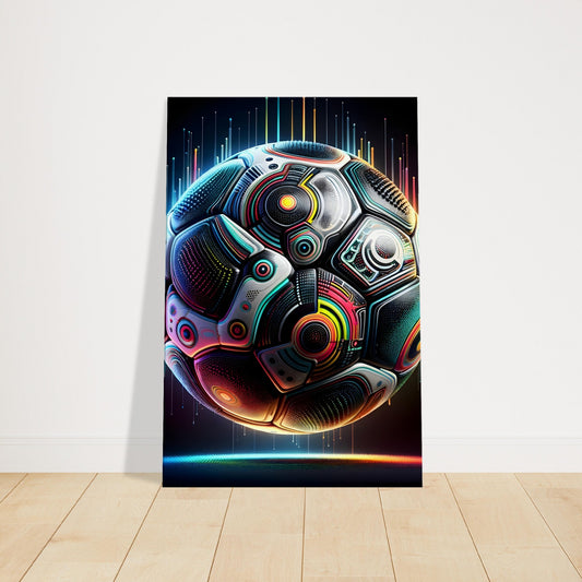 Radiant, patterned football artwork bursting with vivid colors symbolizing energy and movement.