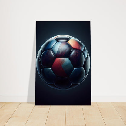 Canvas print of a realistic football with textured panels and a subtle color gradient.