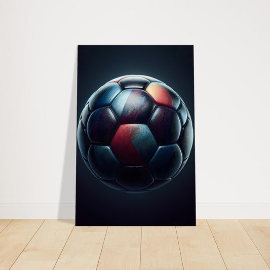 Canvas print of a realistic football with textured panels and a subtle color gradient.