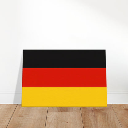 Luxury canvas print of the Germany flag featuring horizontal black, red, and gold stripes in 3:2 landscape orientation.