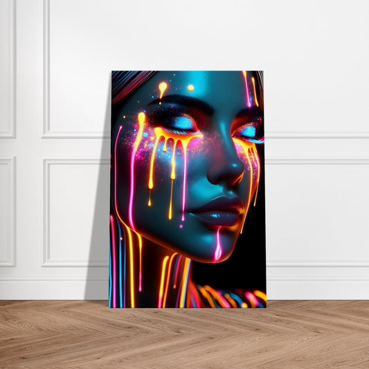 Vibrant abstract artwork with glowing colors, surreal shapes, and expressive brushstrokes in a modern, emotional style.