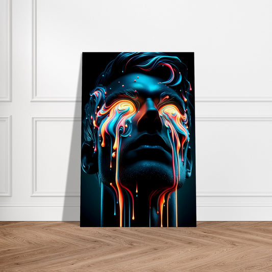 Abstract modern artwork with glowing highlights, surreal forms, and expressionist brushwork conveying deep emotional tone.
