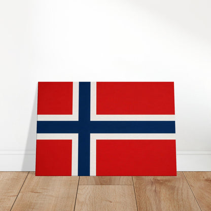 Luxury canvas print of the Norway flag featuring a blue Nordic cross with white borders on a red background, landscape 3:2 format.