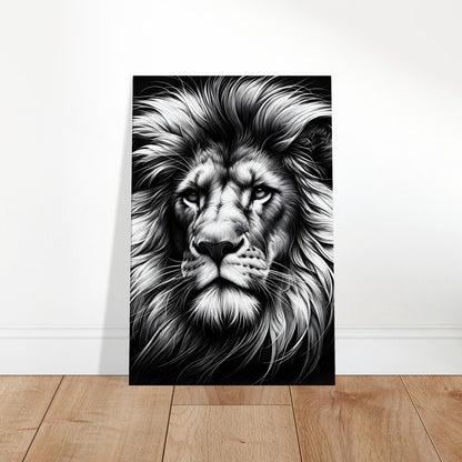 Pencil sketch of a proud lion with a detailed mane and confident gaze, evoking African savannah royalty.