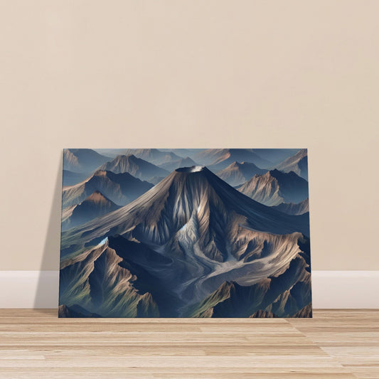 Rugged Mountain Range – Canvas Wall Art of Dramatic Mountain Landscape with Light and Shadow
