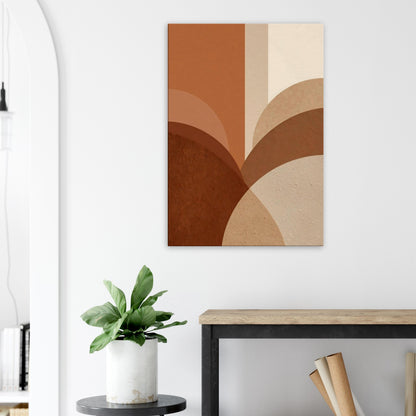 Portrait earthy abstract canvas with warm rust, amber, and sand-toned vertical gradients.