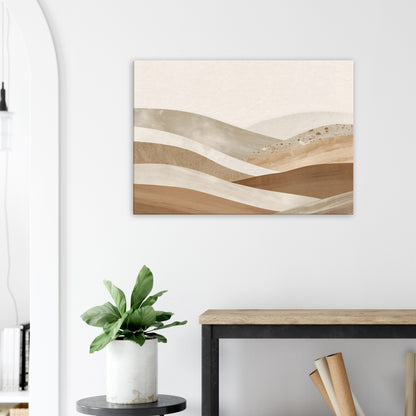 Neutral landscape abstract with soft layered sand, clay, and ivory horizontal tones.