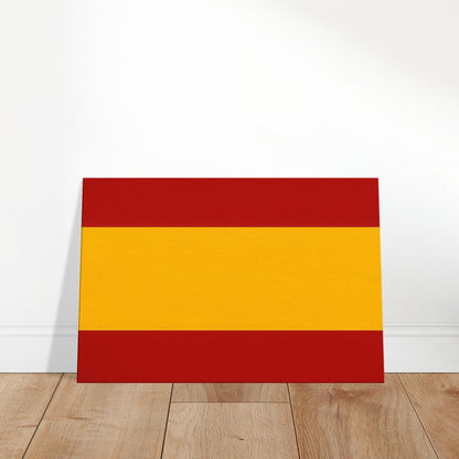 Luxury canvas print of the Spain flag featuring red and gold horizontal stripes in landscape orientation.