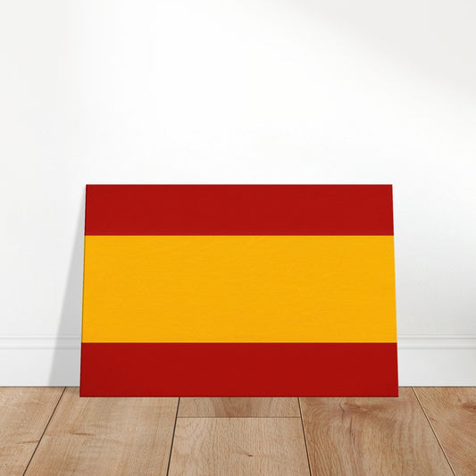 Luxury canvas print of the Spain flag featuring red and gold horizontal stripes in landscape orientation.