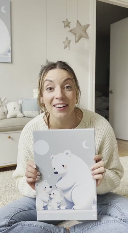 Arctic Embrace, Family Bond - Children's Canvas Wall Art Print