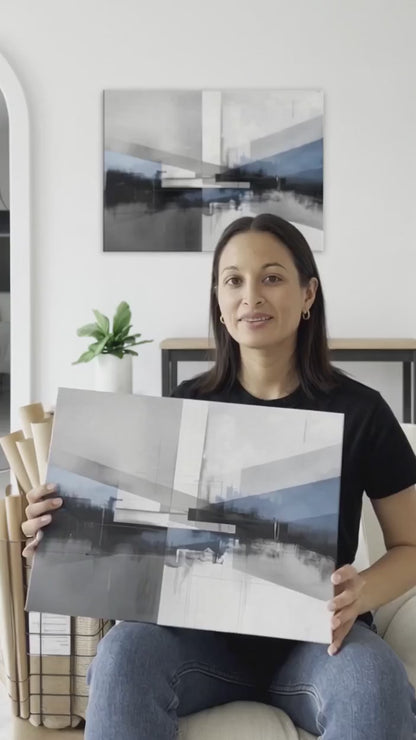 Skyline Gradient Layers - Urban Abstract Canvas Wall Art Print