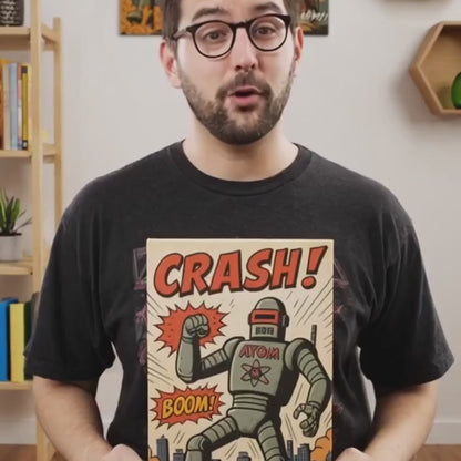 Atomic City Mayhem! - Comic Book Canvas Wall Art Print