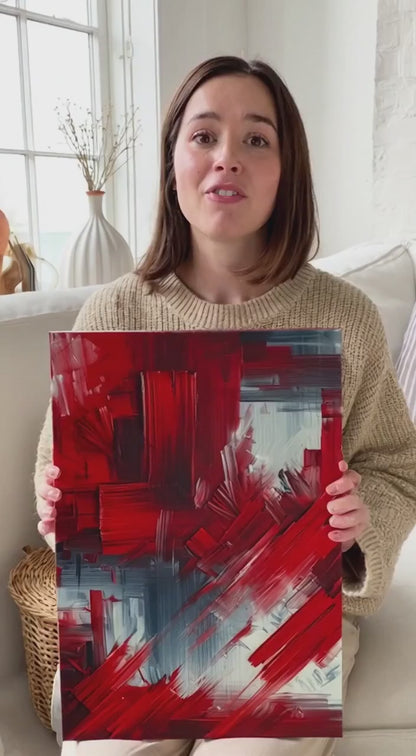 Crimson Depth - Abstract Canvas Wall Art Print