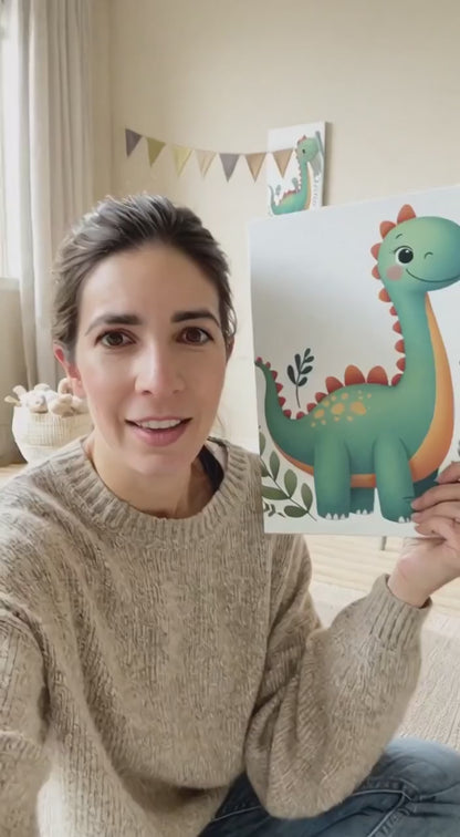 Smiling Brachiosaurus - Children's Canvas Wall Art Print