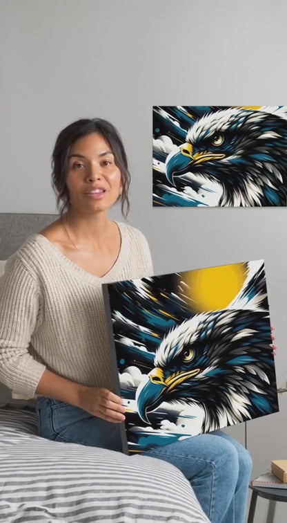 Dark Bald Eagle - Pop Art - Animal Canvas Wall Art Print
