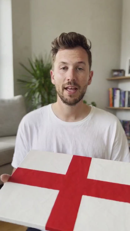 England Flag, Crimson Cross - World Flags Canvas Wall Art Print