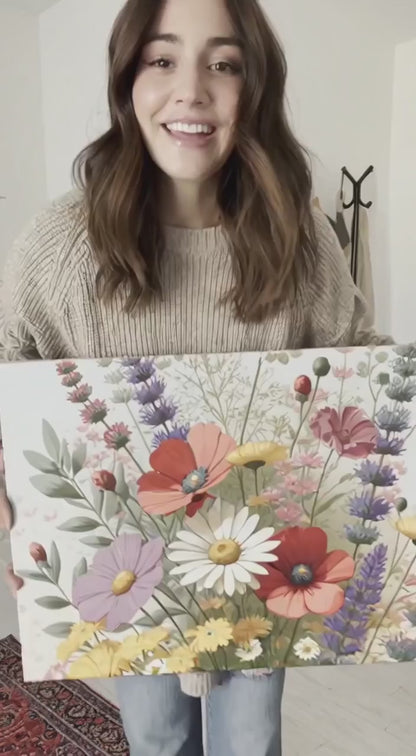 Floral Arrangement - Pop Art - Floral Canvas Wall Art Print