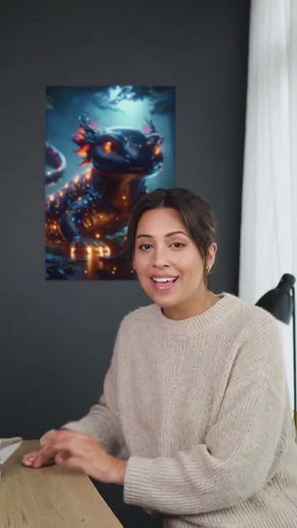 Flame Whisperer - Mythical Creature Canvas Wall Art Print