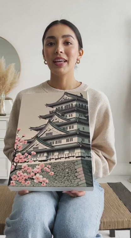 Cherry Blossoms at the Castle - Cultural Canvas Wall Art Print