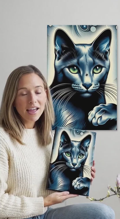 Russian Blue - Pop Art - Animal Canvas Wall Art Print