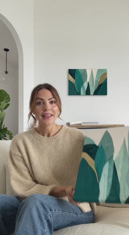 Faded Canopy Stillness - Modern Botanical Canvas Wall Art Print